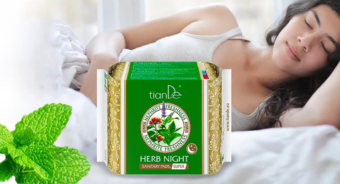Noční bylinné menstruační vložky TianDe Nefritová svěžest pro pohodlí a svěžest během menstruace