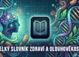 Abstraktní vizualizace biohackingu, buněčné biologie a cesty k dlouhověkosti na webu Změna myšlení.