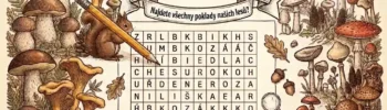 Náhled velké houbařské osmisměrky ke stažení zdarma v PDF k vytisknutí.